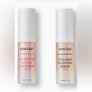 SONAGE DOUBLE PACK . collagen, boosting, serum and R&R peptide packed eye serum.